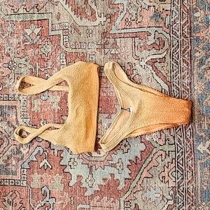 Bound by bond-eye rose gold scrunch bikini